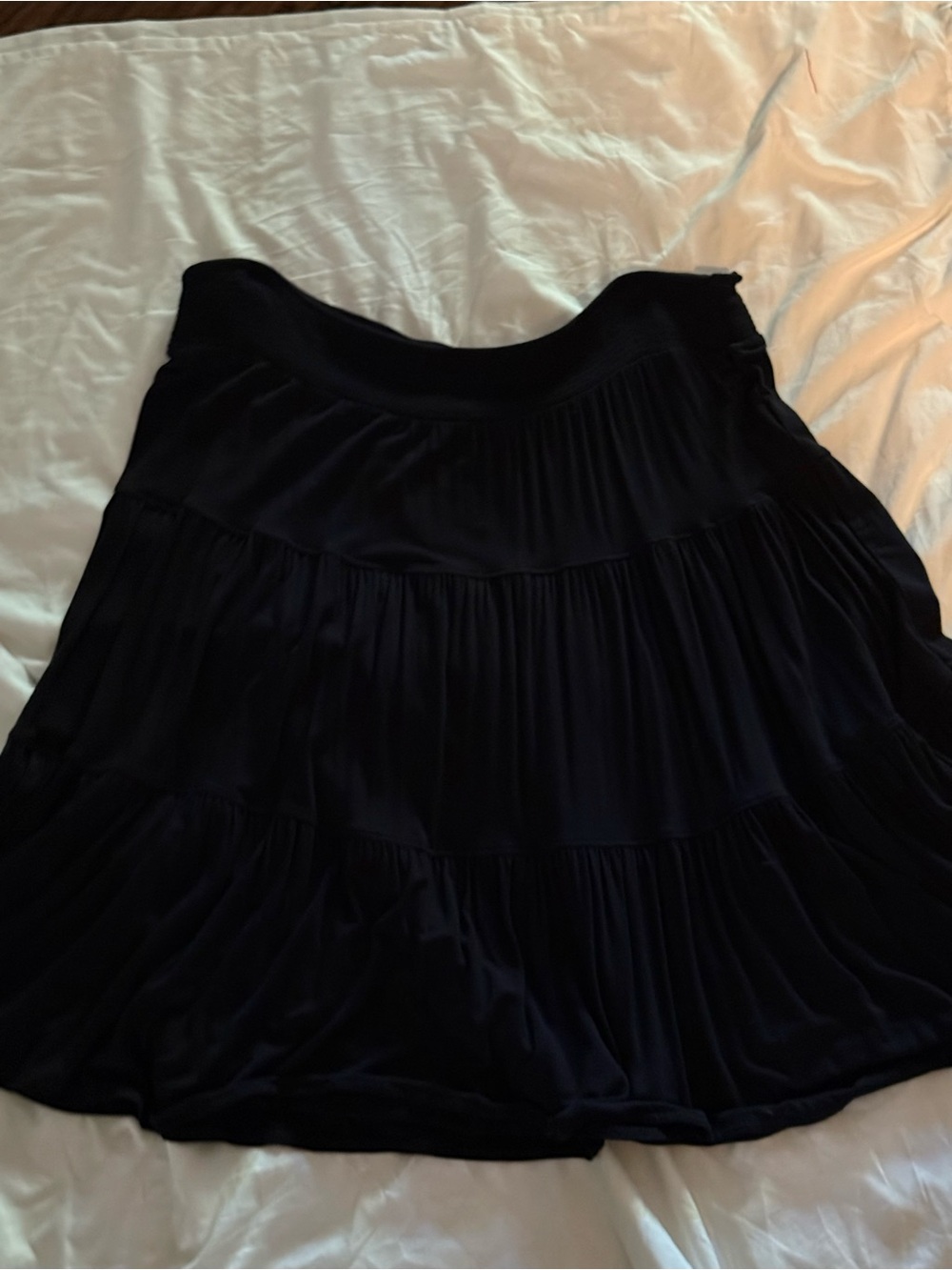 St. John's Bay Black Tiered A-Line Skirt